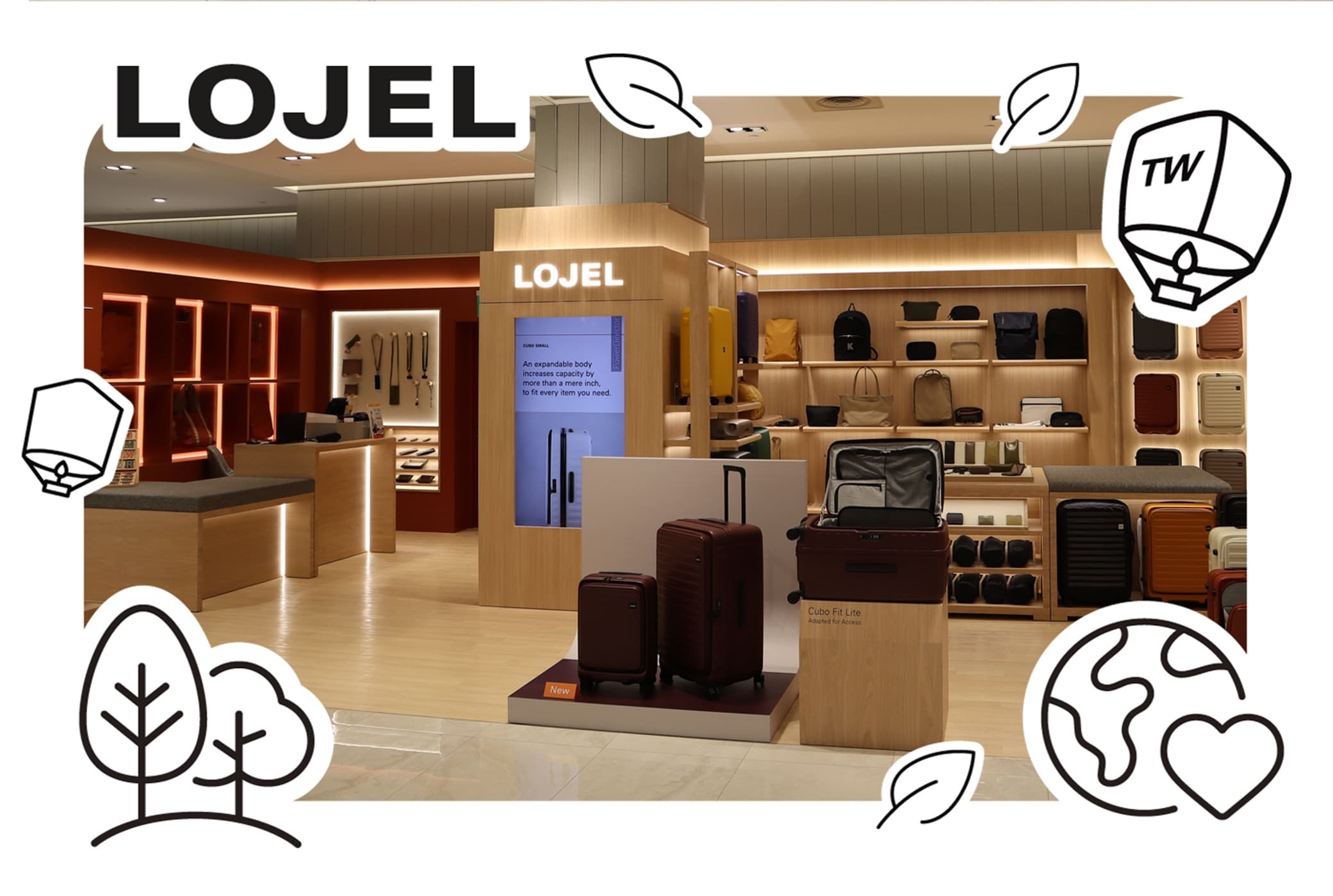 LOJEL SOGO 開幕：專櫃前的品牌邊框拍貼