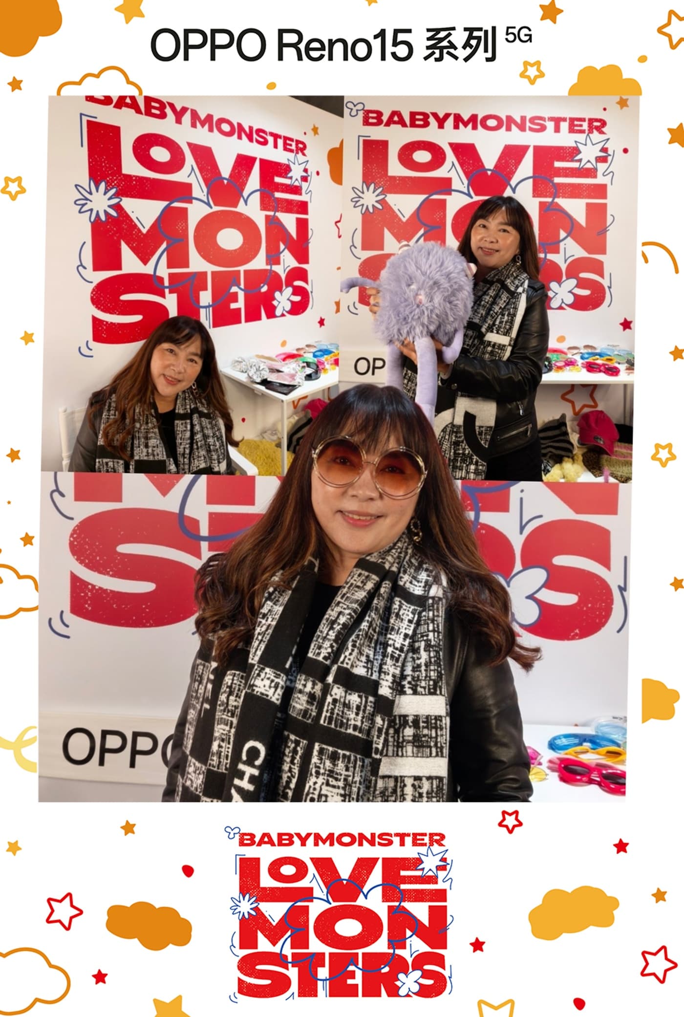 OPPO × BABYMONSTER 演唱會品牌體驗區：LOVE MONSTERS 品牌邊框拍貼成品