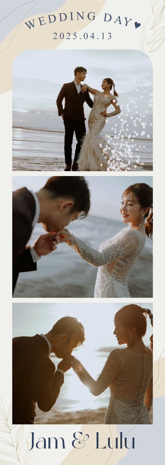 Jam & Lulu 婚紗照三連拍邊框