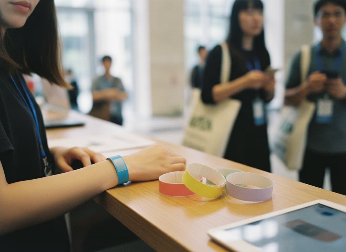 RFID 紙手環（Tyvek 材質），黏貼式封口，可全彩印刷