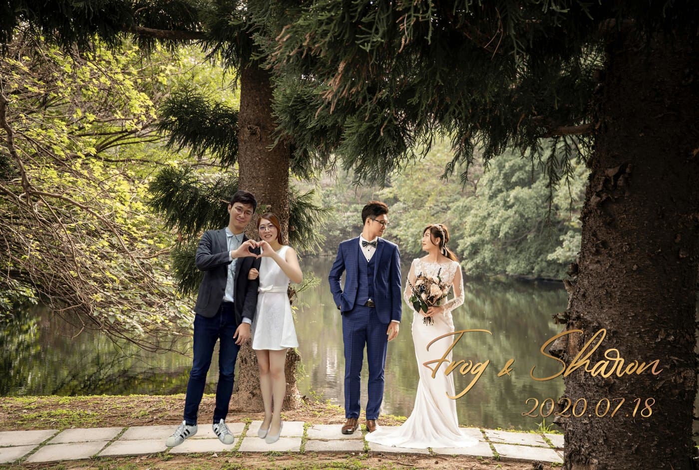 婚禮 AI 拍貼機：賓客與新人同框合成