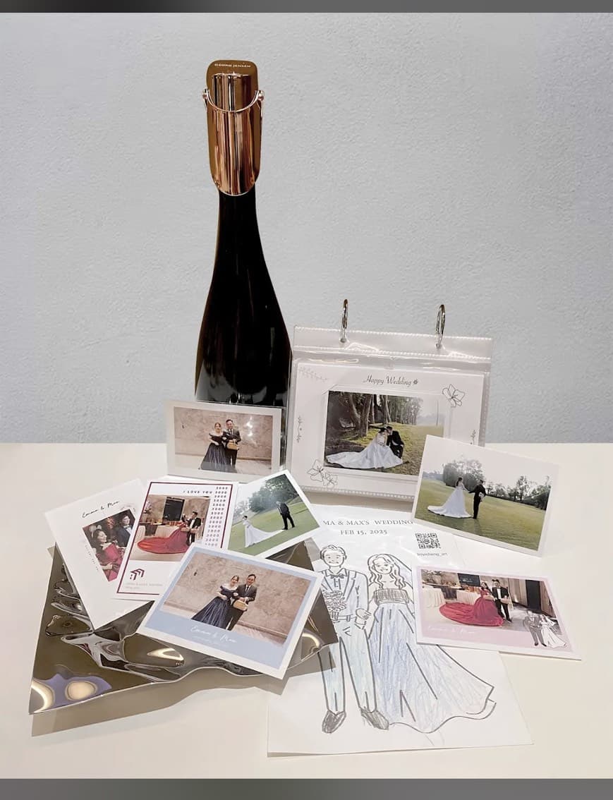 💕 婚禮上的小驚喜，回憶滿滿！📸🥂拍拍印＆點點酒